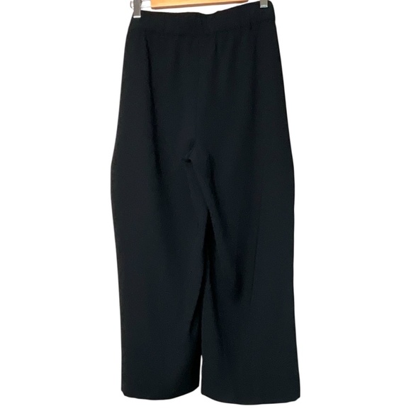 INC INTERNATIONAL CONCEPTS Black Wide Leg Tie Front Pull On Cropped Pants Sz L - Picture 4 of 10